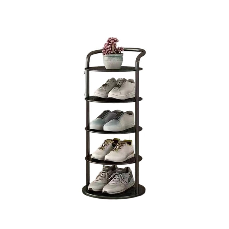 Vertical Shoe Rack with Metal Frame Freestanding Multi-Tier Round Shelves Storage - Image 15