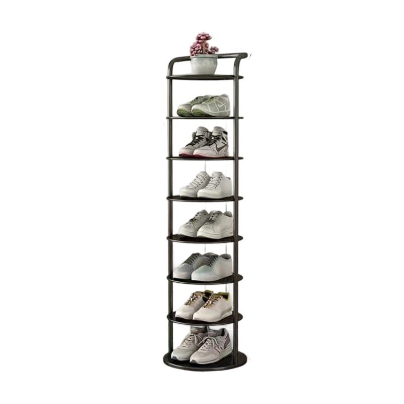 Vertical Shoe Rack with Metal Frame Freestanding Multi-Tier Round Shelves Storage - Image 17