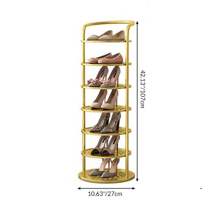 Vertical Shoe Rack with Metal Shelves and Space-Saving Multi-Level Storage Tower - Image 6