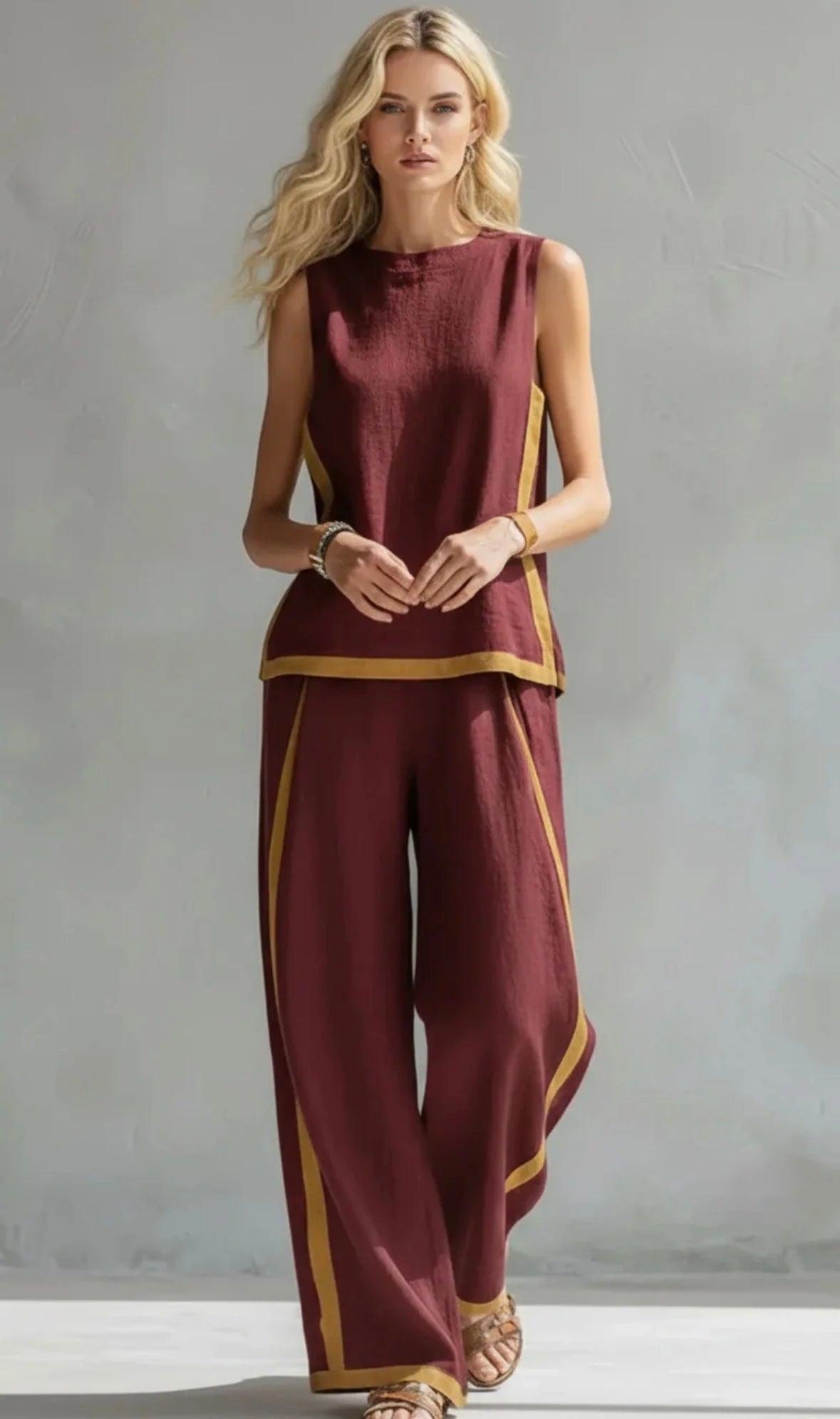 Viola | Completo Donna Due Pezzi Gamba Ampia Rosso