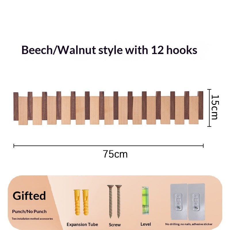 Wall Coat Rack with Foldable Piano-Style Hooks for Storage and Organization - Image 18