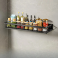 Wall Mounted Kitchen Spice Rack with Towel Bar and Hanging Hooks - Image 1