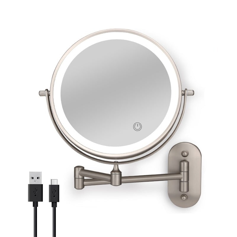 Wall Mounted Vanity Mirror with LED Lights Magnification and Extendable Folding Arm - Image 11