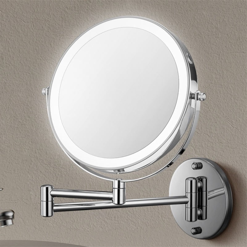 Wall Mounted Vanity Mirror with LED Lights Magnification and Extendable Folding Arm - Image 9