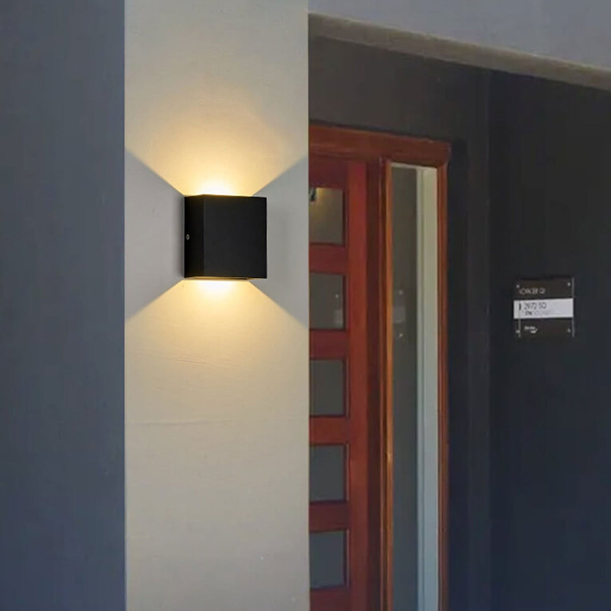 Wall Sconce Cube LED Up and Down Hardwired Outdoor Lighting - Image 8