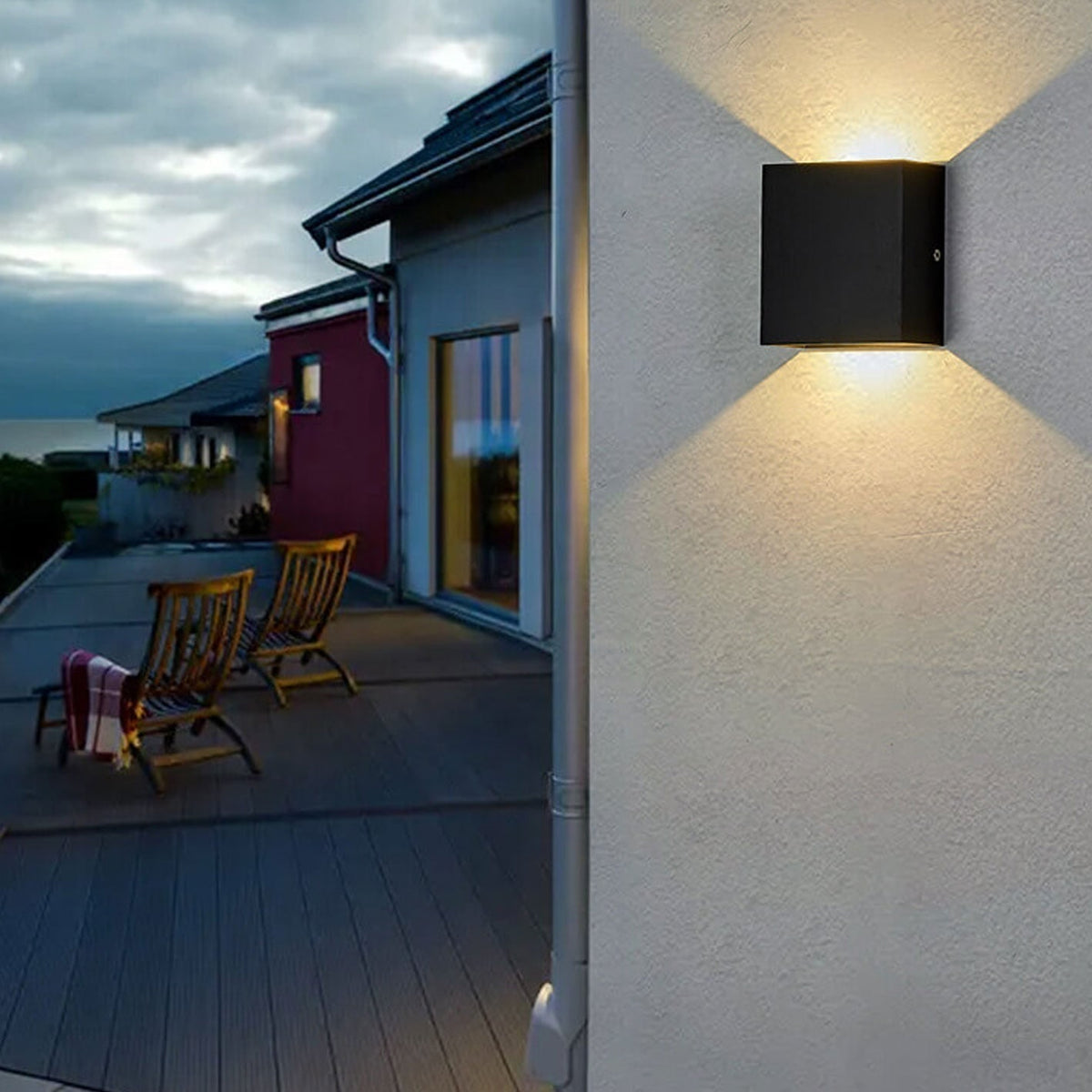Wall Sconce Cube LED Up and Down Hardwired Outdoor Lighting - Image 9