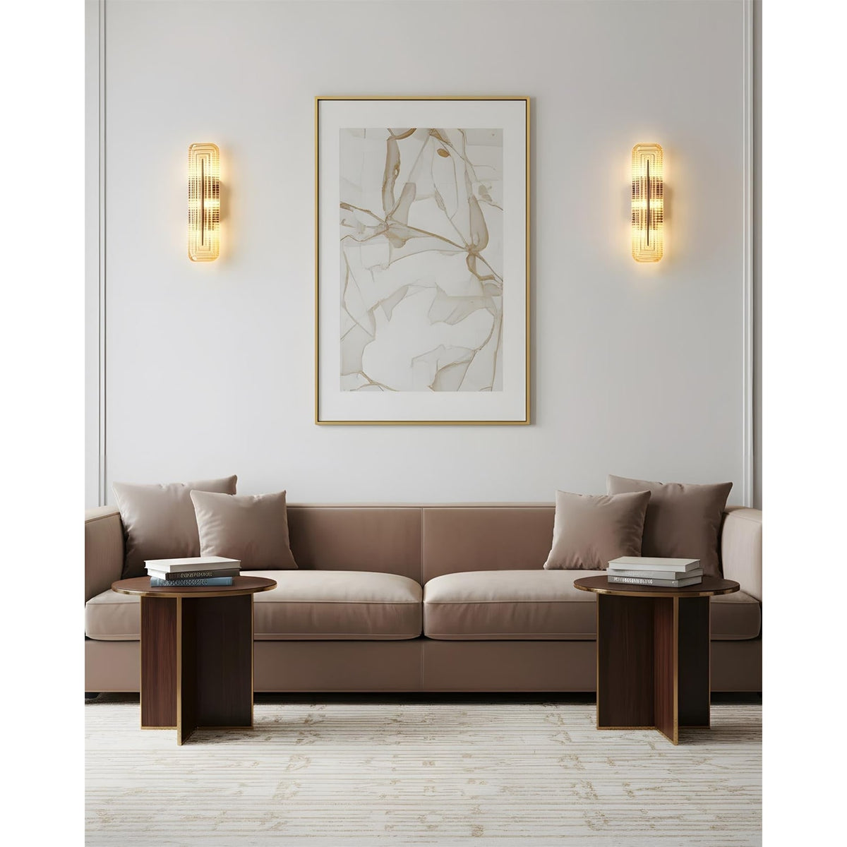 Wall Sconce Lighting with Brass Accent and Ribbed Glass Shade - Image 11