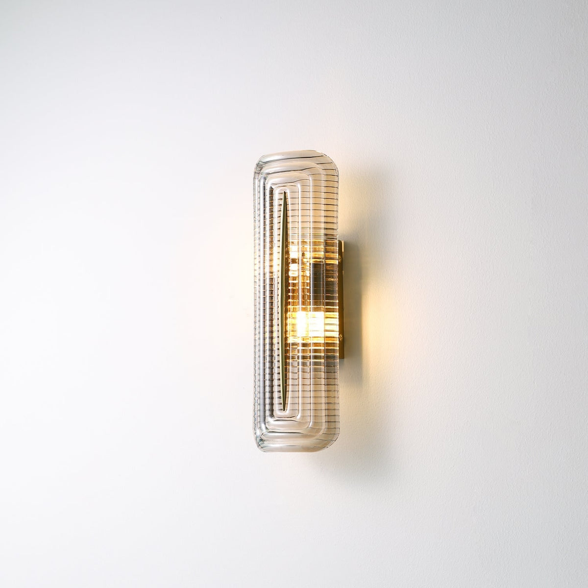 Wall Sconce Lighting with Brass Accent and Ribbed Glass Shade - Image 19