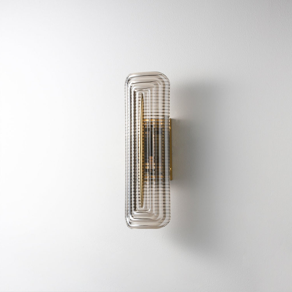 Wall Sconce Lighting with Brass Accent and Ribbed Glass Shade - Image 20