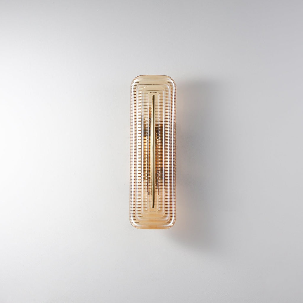 Wall Sconce Lighting with Brass Accent and Ribbed Glass Shade - Image 25
