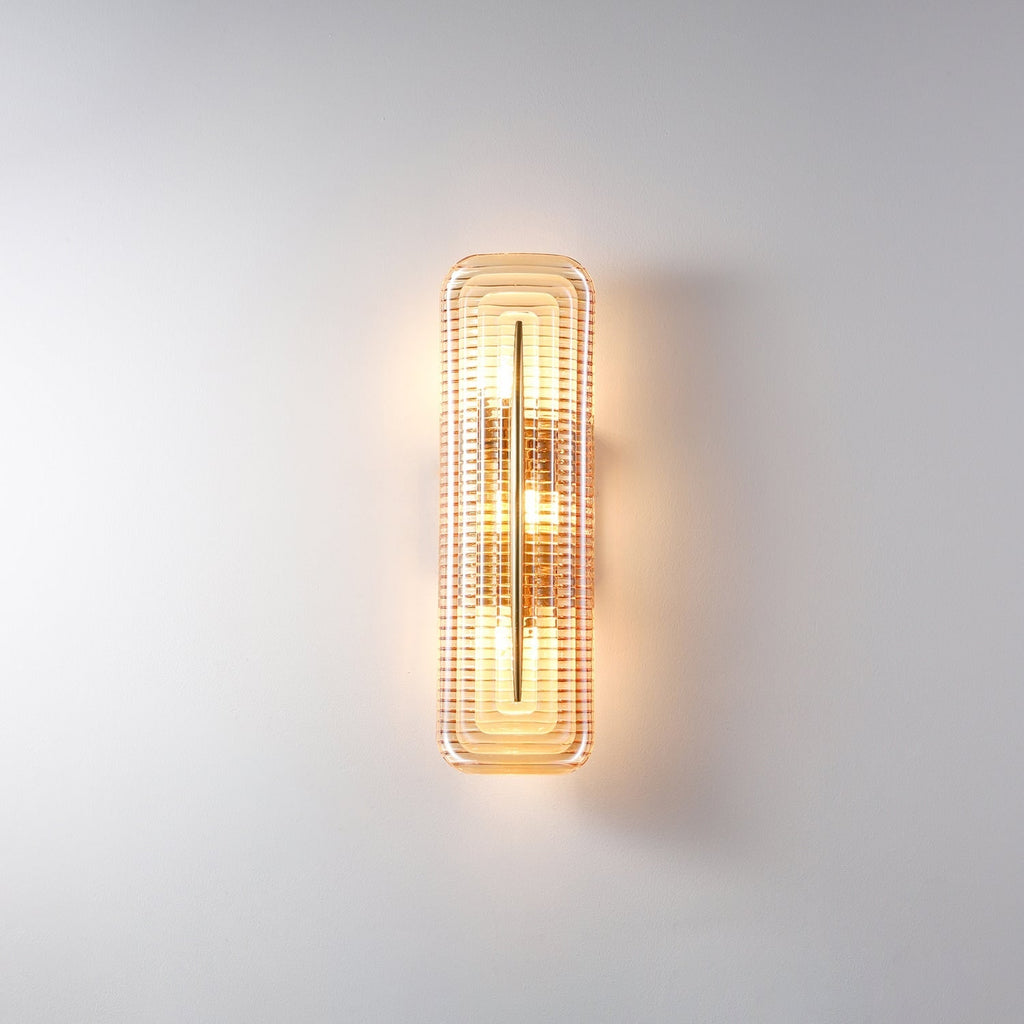 Wall Sconce Lighting with Brass Accent and Ribbed Glass Shade - Image 26