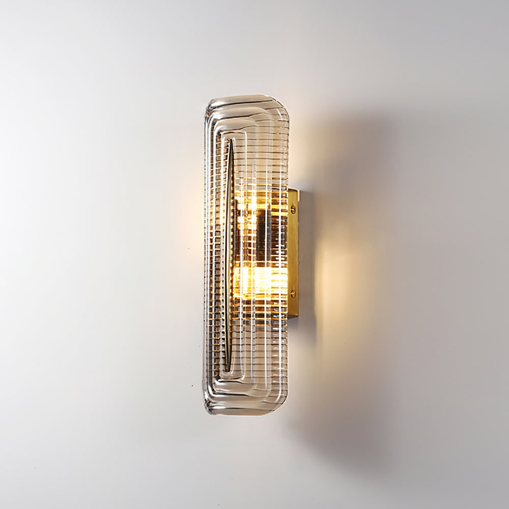Wall Sconce Lighting with Brass Accent and Ribbed Glass Shade - Image 28