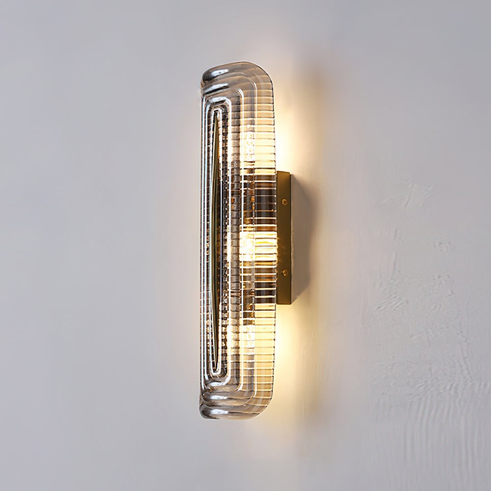 Wall Sconce Lighting with Brass Accent and Ribbed Glass Shade - Image 29