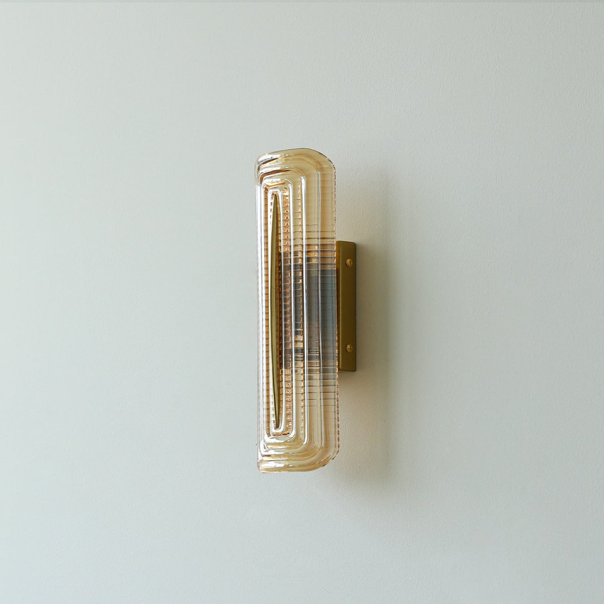 Wall Sconce Lighting with Brass Accent and Ribbed Glass Shade - Image 3