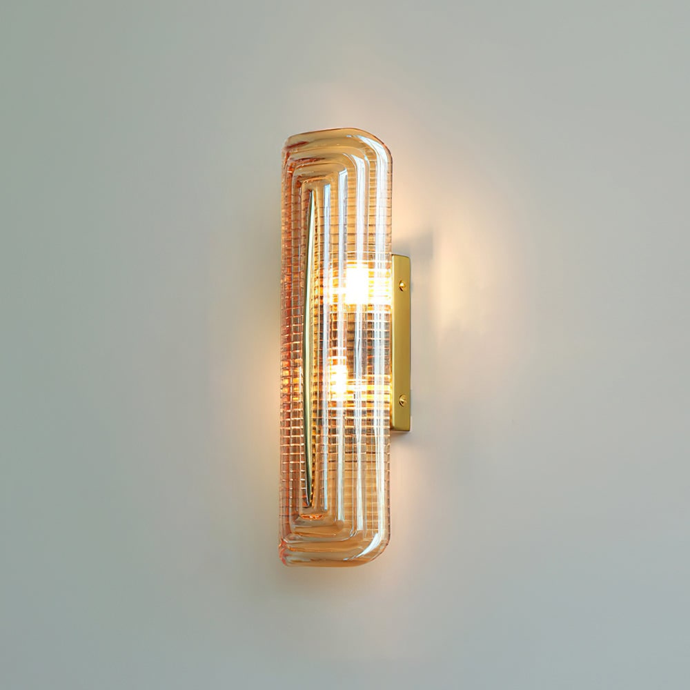 Wall Sconce Lighting with Brass Accent and Ribbed Glass Shade - Image 30