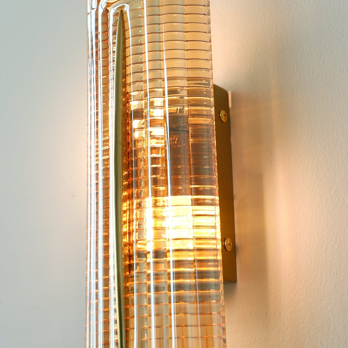 Wall Sconce Lighting with Brass Accent and Ribbed Glass Shade - Image 31