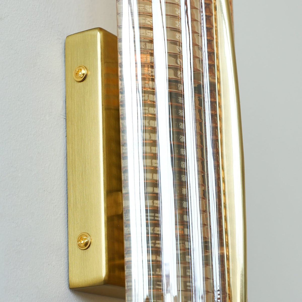 Wall Sconce Lighting with Brass Accent and Ribbed Glass Shade - Image 32