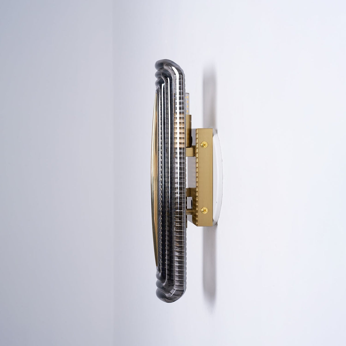 Wall Sconce Lighting with Brass Accent and Ribbed Glass Shade - Image 36