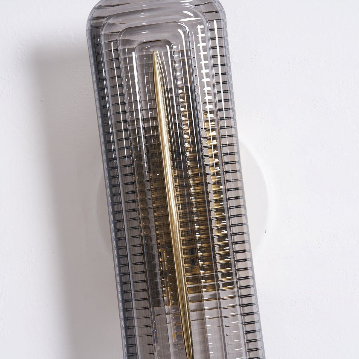 Wall Sconce Lighting with Brass Accent and Ribbed Glass Shade - Image 38
