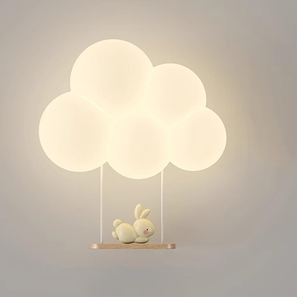 Wall Sconce Lighting with Cloud-Shaped LED and Decorative Animal Figure - Image 2