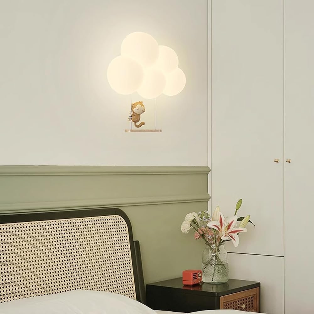 Wall Sconce Lighting with Cloud-Shaped LED and Decorative Animal Figure - Image 4