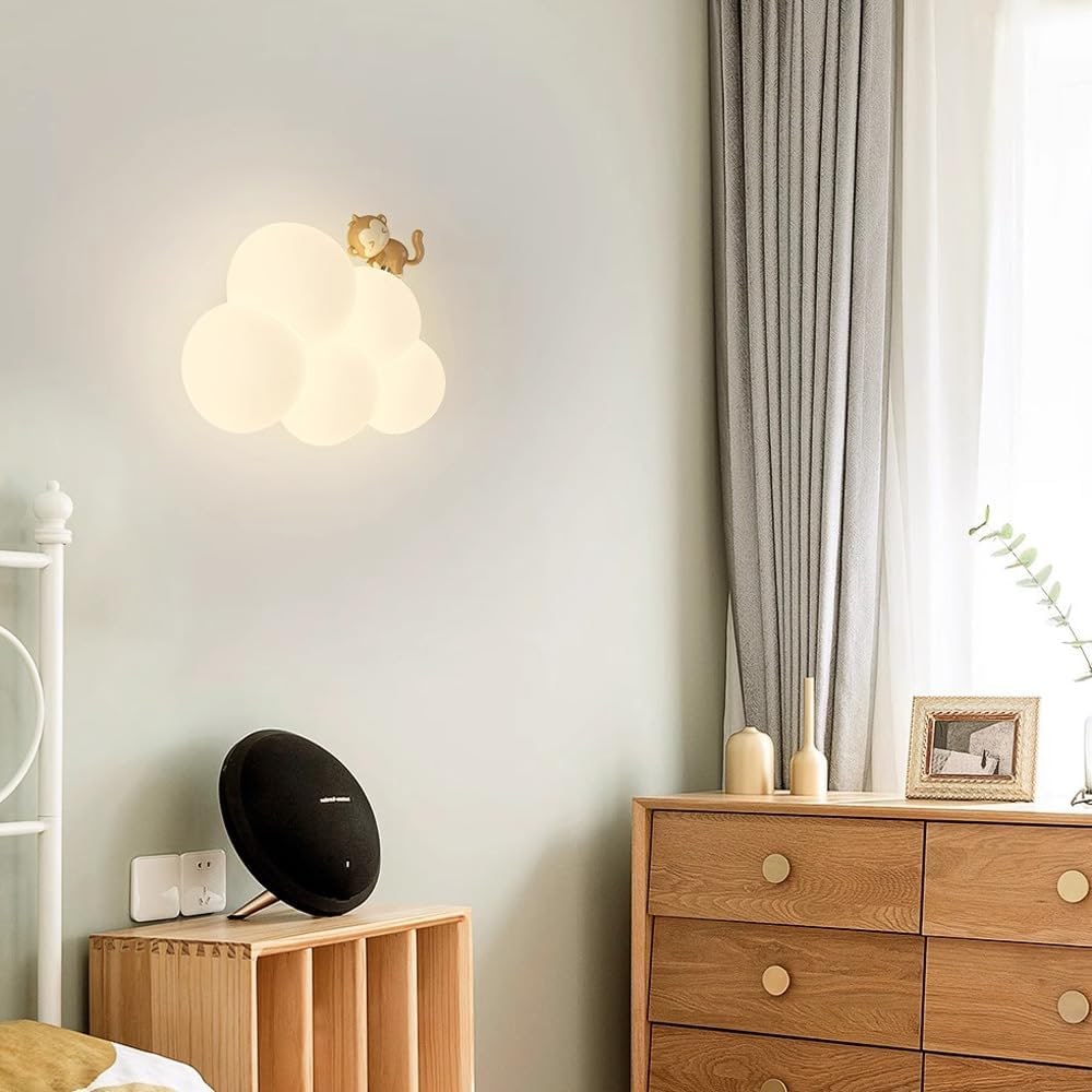 Wall Sconce Lighting with Cloud-Shaped LED and Decorative Animal Figure - Image 5