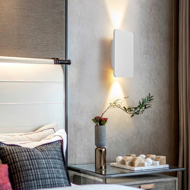 Wall Sconce Lighting with Rectangular Metal Faceplate and Up Down LED Illumination - Image 6