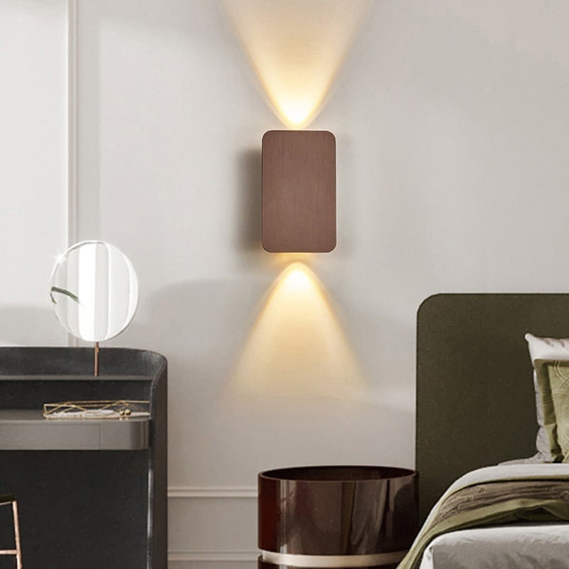 Wall Sconce Lighting with Rectangular Metal Faceplate and Up Down LED Illumination - Image 8