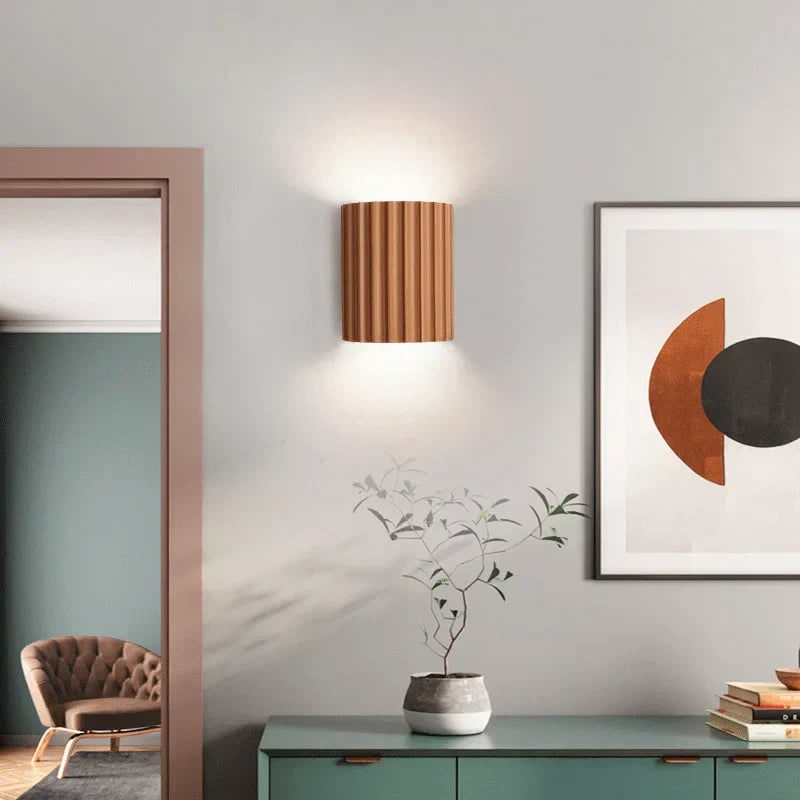 Wall Sconce Lighting with Ribbed Fluted Design and Up-Down Glow - Image 1