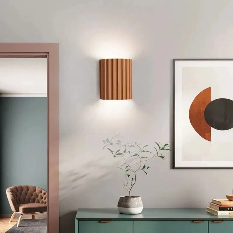 Wall Sconce Lighting with Ribbed Fluted Design and Up-Down Glow - Image 4