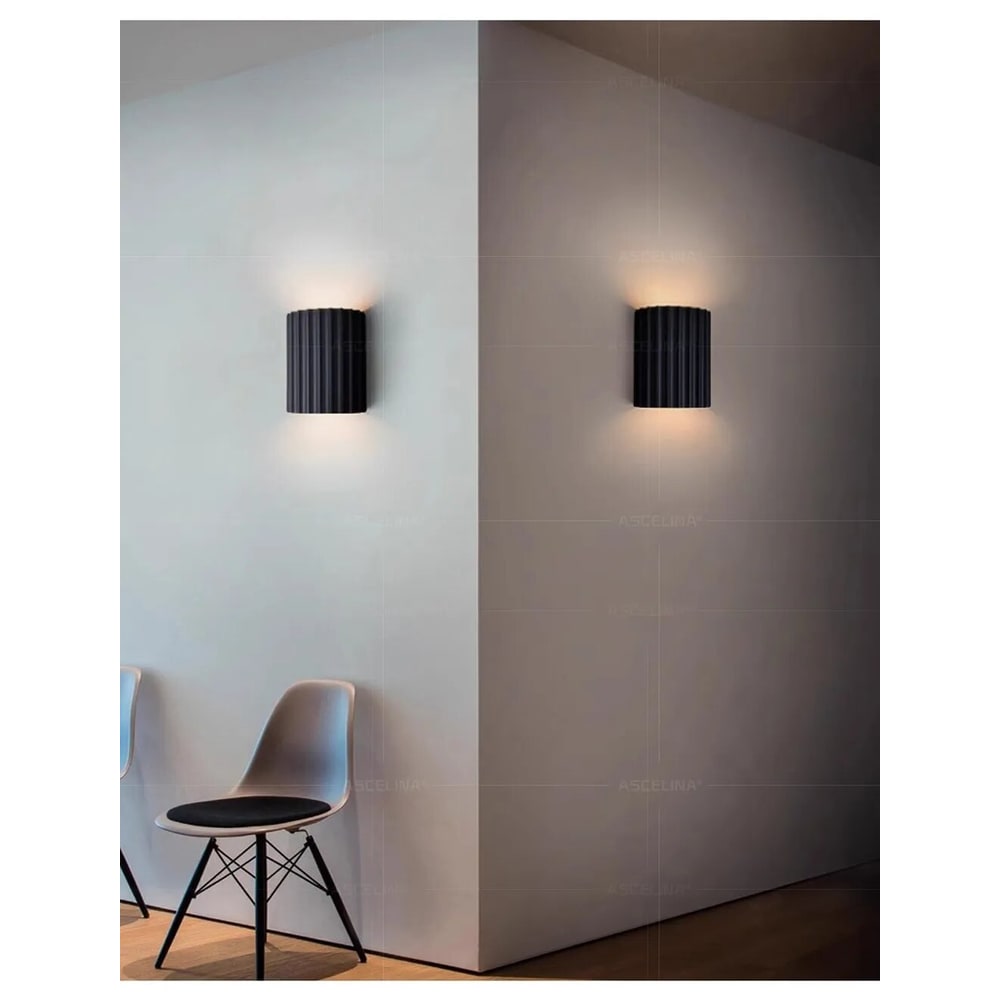 Wall Sconce Lighting with Ribbed Fluted Design and Up-Down Glow - Image 5