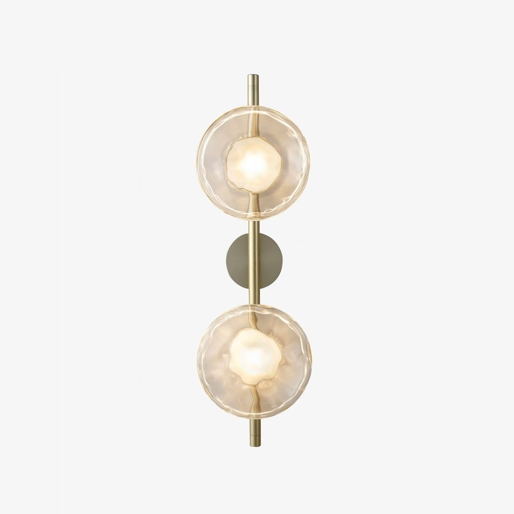 Wall Sconce Lighting with Textured Glass and Wave-Inspired Design - Image 1