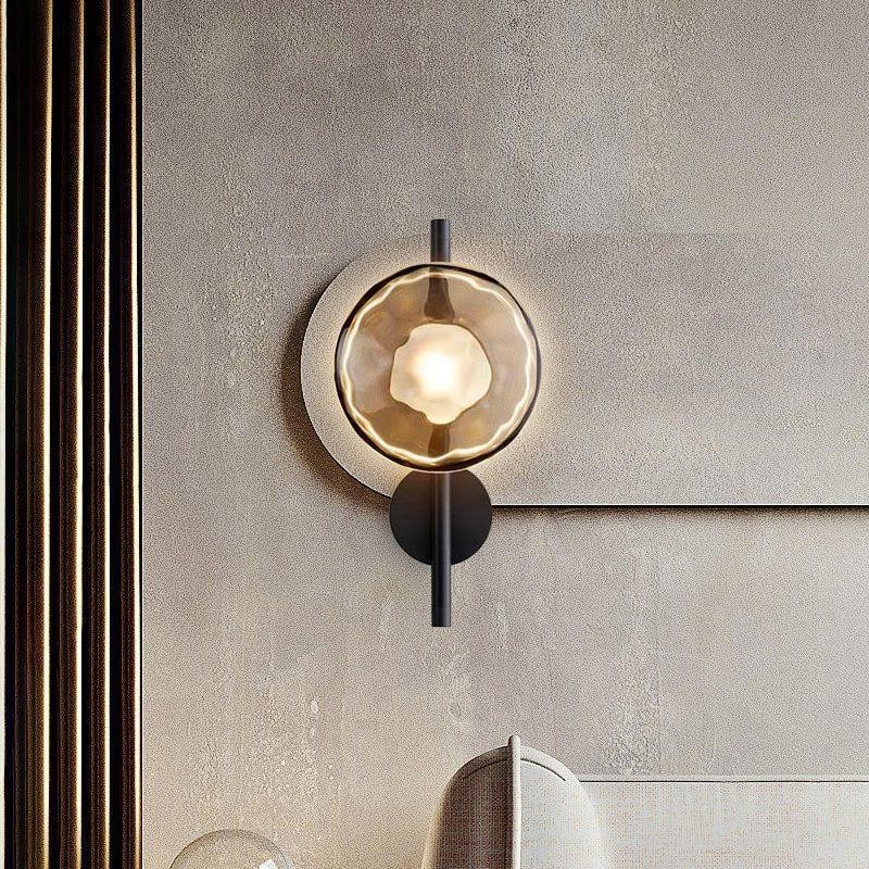 Wall Sconce Lighting with Textured Glass and Wave-Inspired Design - Image 11