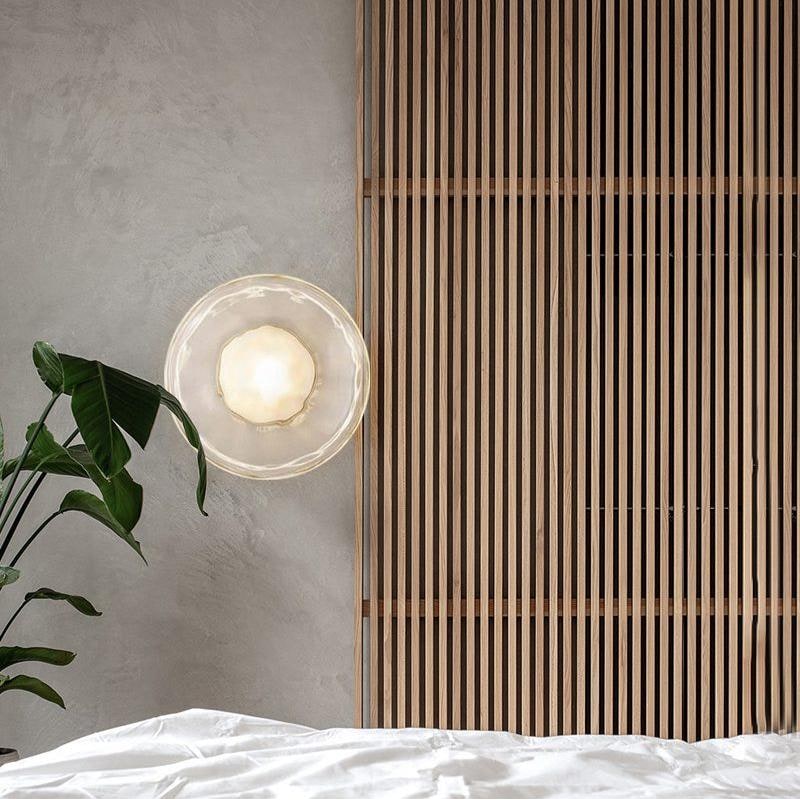 Wall Sconce Lighting with Textured Glass and Wave-Inspired Design - Image 14