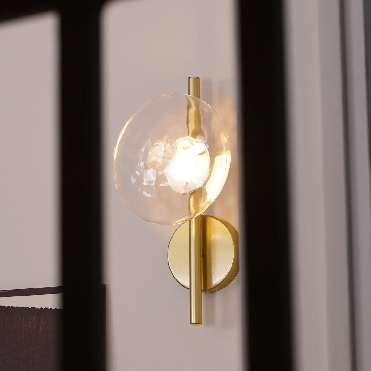 Wall Sconce Lighting with Textured Glass and Wave-Inspired Design - Image 3