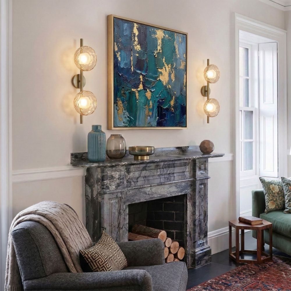 Wall Sconce Lighting with Textured Glass and Wave-Inspired Design - Image 35