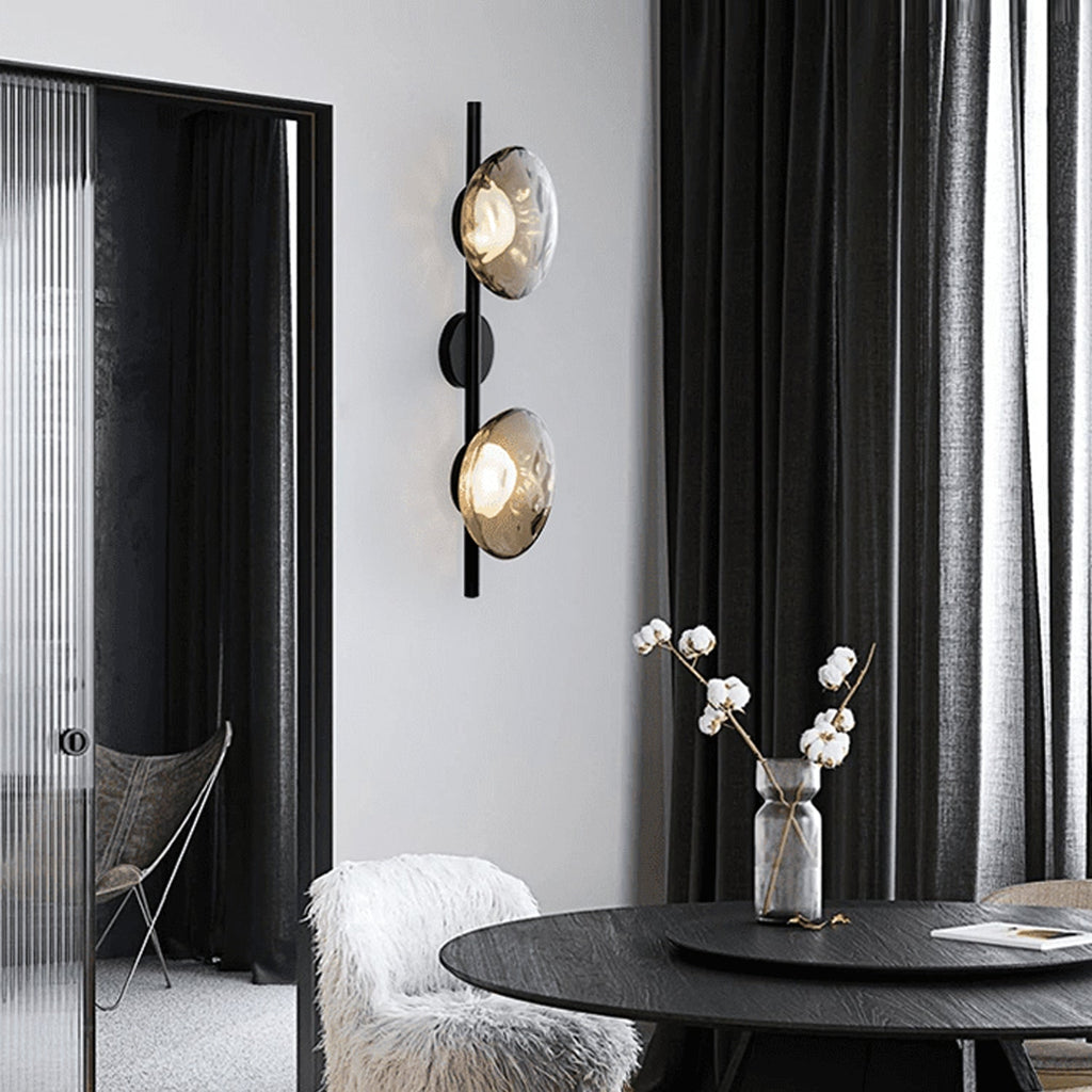Wall Sconce Lighting with Textured Glass and Wave-Inspired Design - Image 4