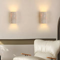 Wall Sconce Lighting with Travertine Stone Fluted Shade and Contemporary Design - Image 1