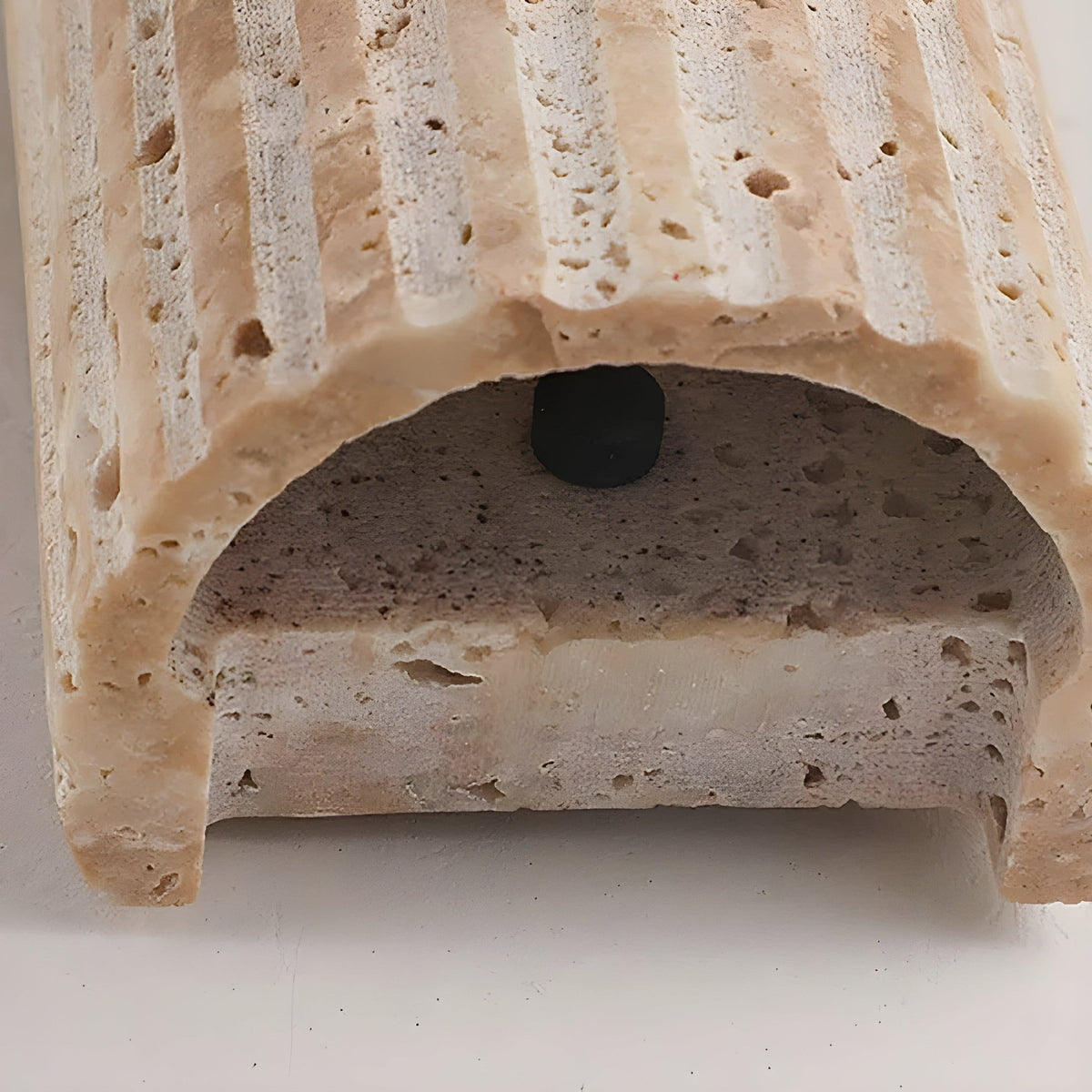 Wall Sconce Lighting with Travertine Stone Fluted Shade and Contemporary Design - Image 5