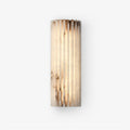 Wall Sconce Natural Alabaster Stone and Vertical Fluted Design - Image 1