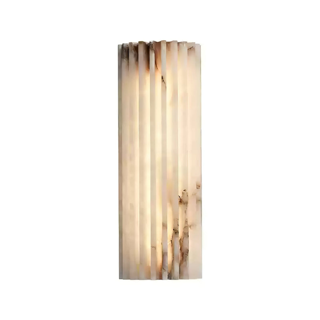 Wall Sconce Natural Alabaster Stone and Vertical Fluted Design - Image 17