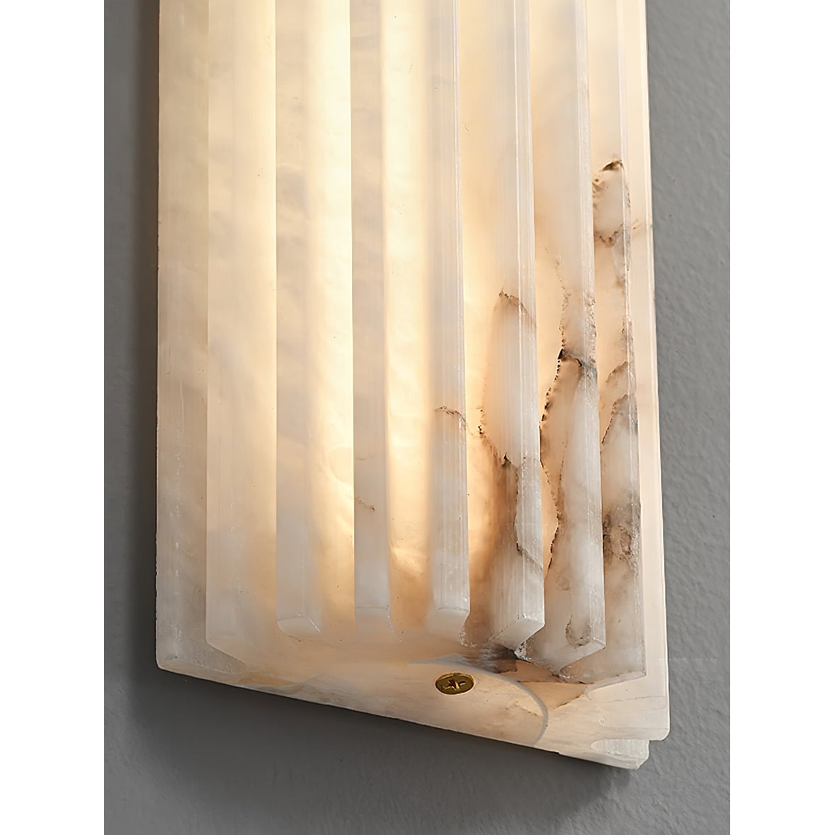 Wall Sconce Natural Alabaster Stone and Vertical Fluted Design - Image 21