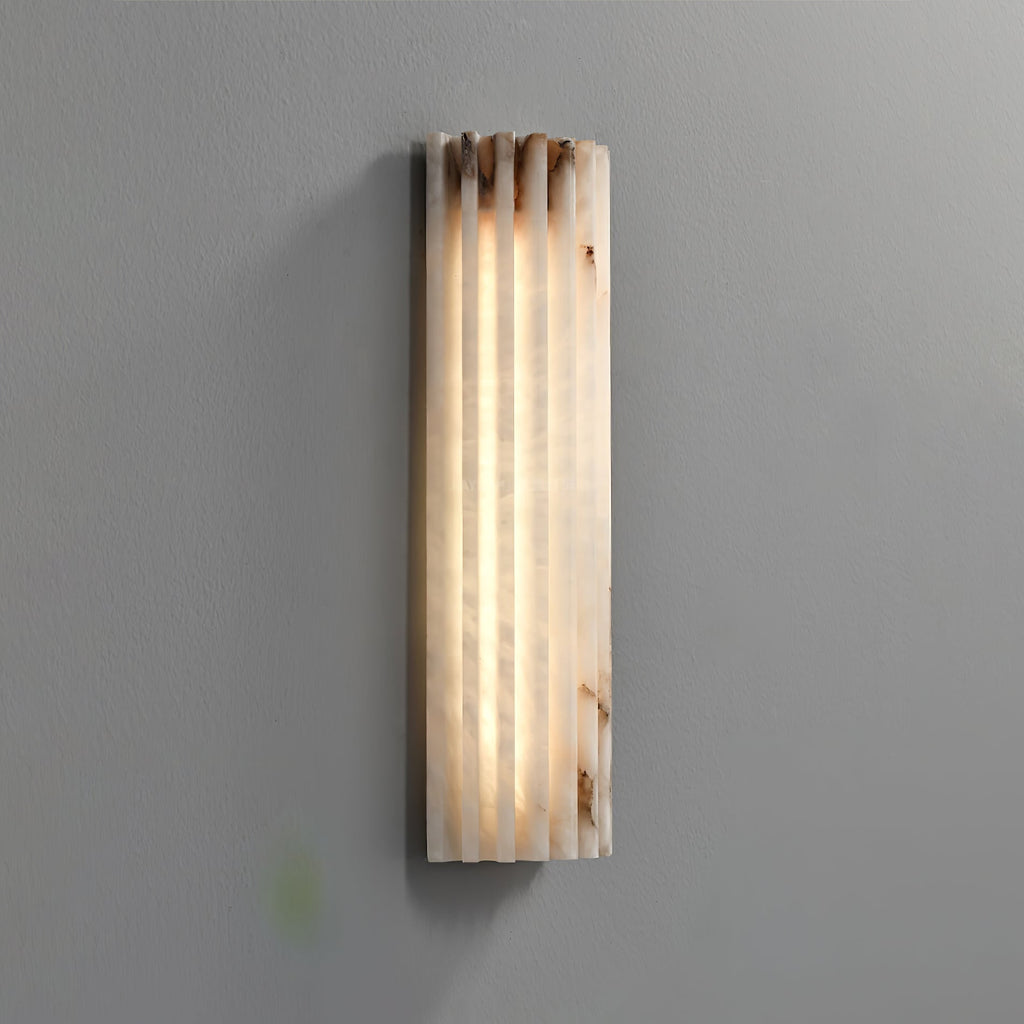 Wall Sconce Natural Alabaster Stone and Vertical Fluted Design - Image 22