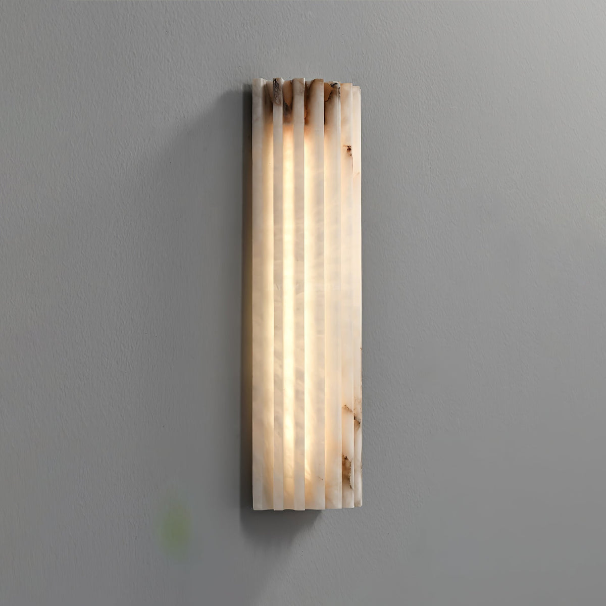 Wall Sconce Natural Alabaster Stone and Vertical Fluted Design - Image 22