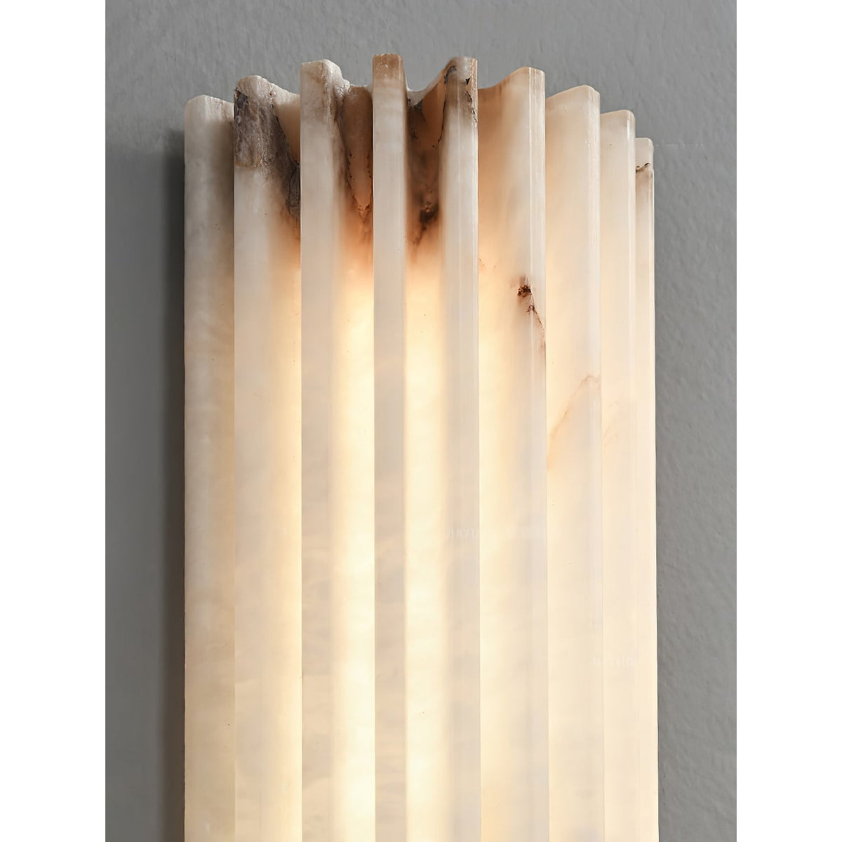 Wall Sconce Natural Alabaster Stone and Vertical Fluted Design - Image 23