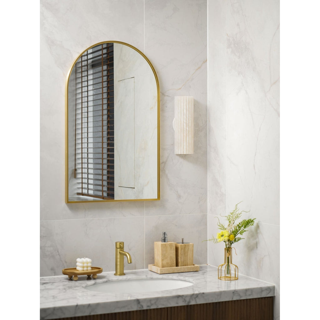 Wall Sconce Natural Alabaster Stone and Vertical Fluted Design - Image 24