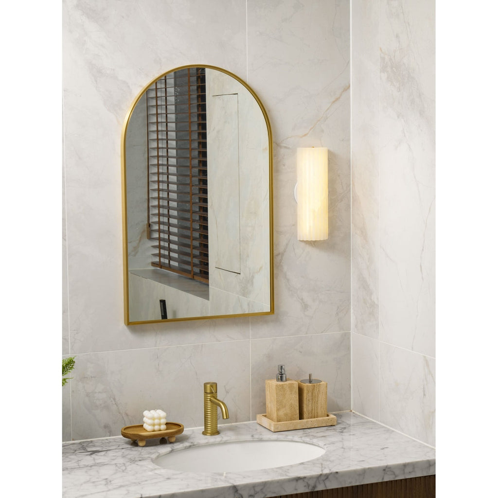 Wall Sconce Natural Alabaster Stone and Vertical Fluted Design - Image 27