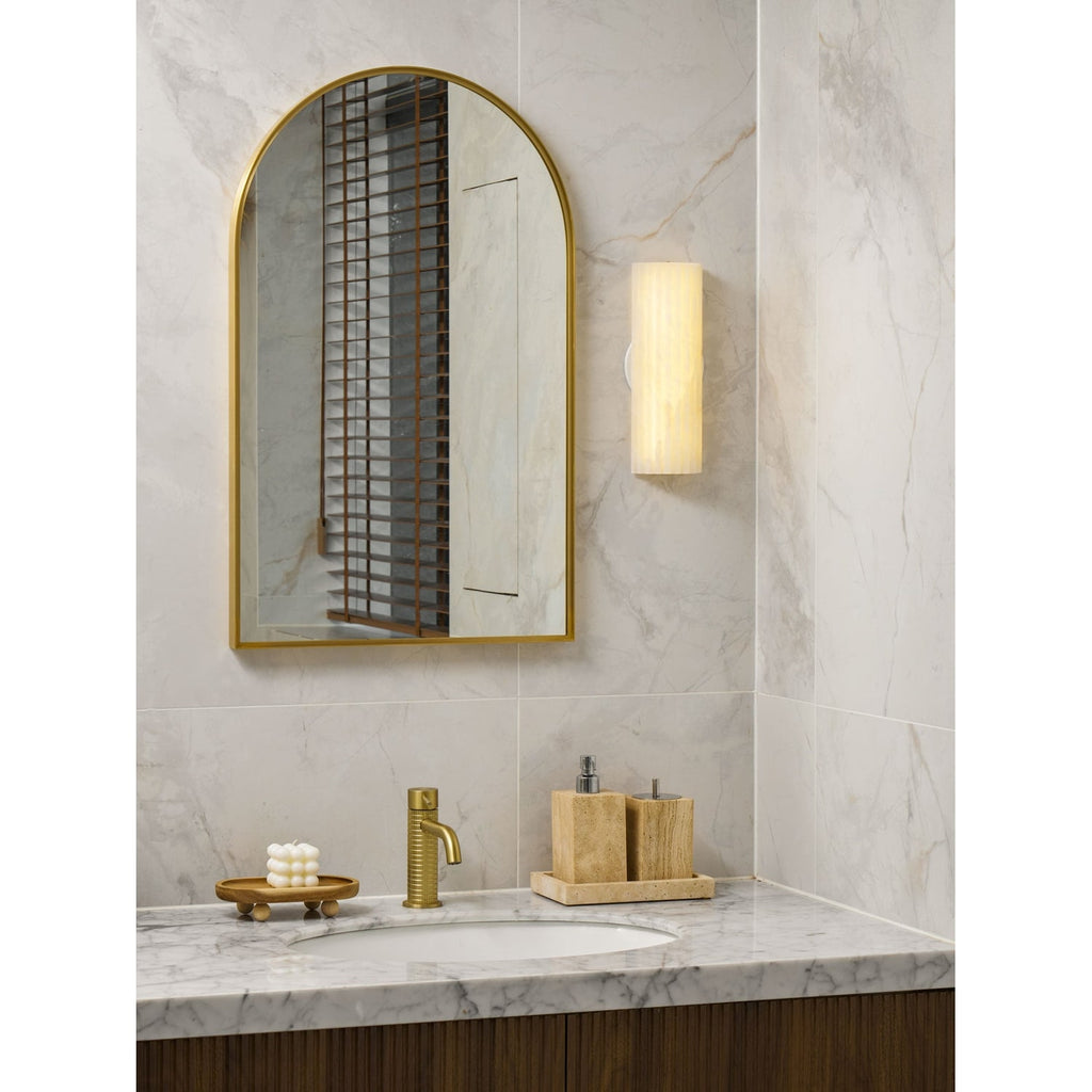 Wall Sconce Natural Alabaster Stone and Vertical Fluted Design - Image 29