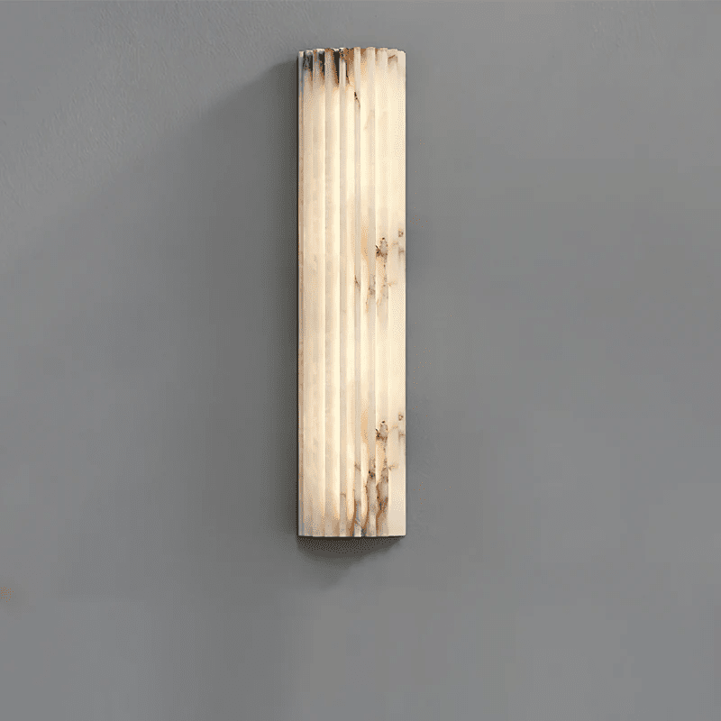 Wall Sconce Natural Alabaster Stone and Vertical Fluted Design - Image 39