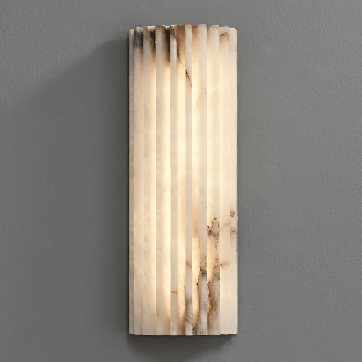 Wall Sconce Natural Alabaster Stone and Vertical Fluted Design - Image 43